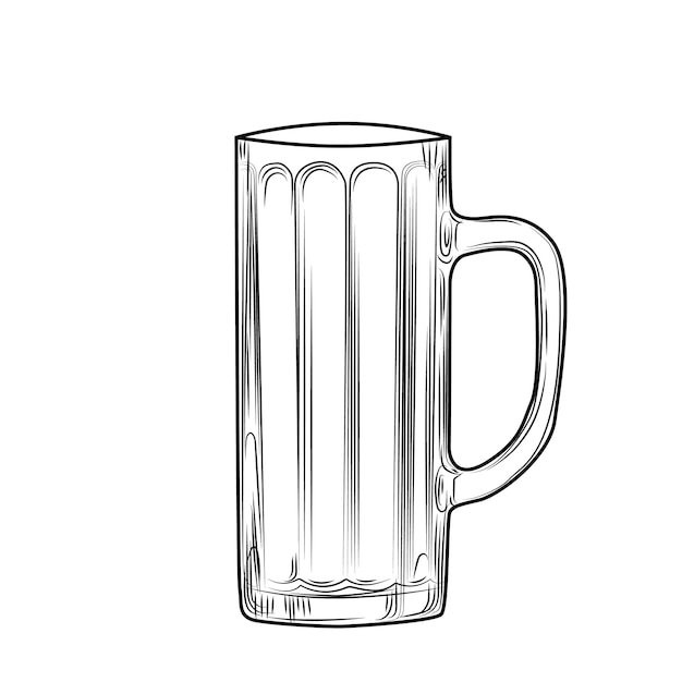 Jarra de cerveza dibujada a mano estilo de grabado ilustración de