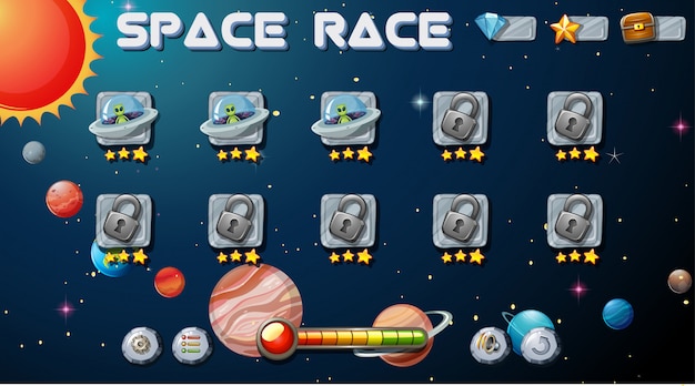 Juego De Carrera Espacial Vector Gratis