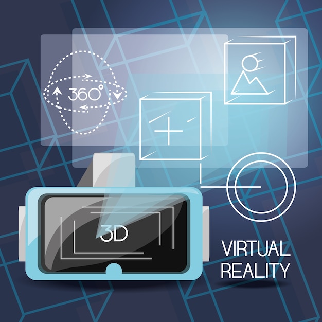 Juego de realidad virtual con innovación tecnológica futurista | Vector Premium