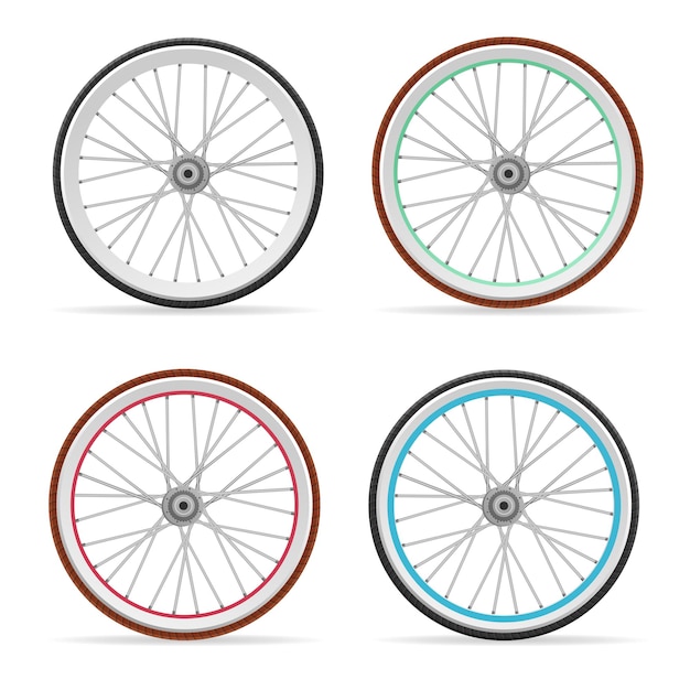 bicicletas con ruedas de colores
