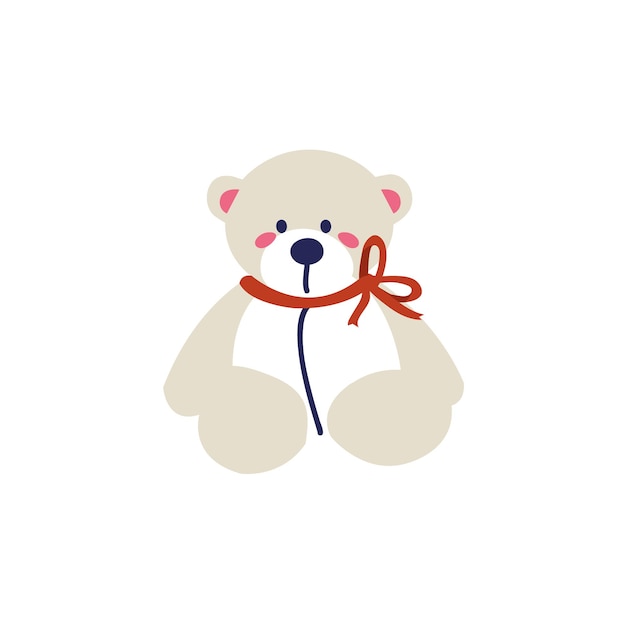 Juguete Del Oso De Peluche De La Ilustración Del Vector Con El Lazo Rojo Oso De Peluche De 8532