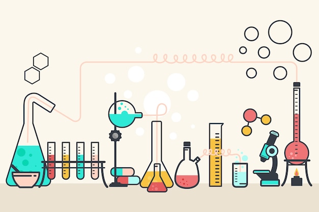 Laboratorio de ciencias de diseño plano | Vector Gratis