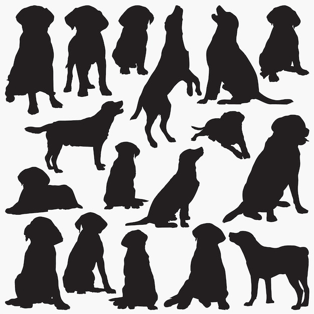 Download Labrador retriever silhouettes | Vector Premium