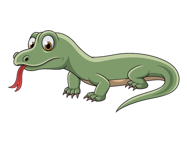 Lagarto verde de dibujos animados aislado sobre fondo blanco | Vector  Premium