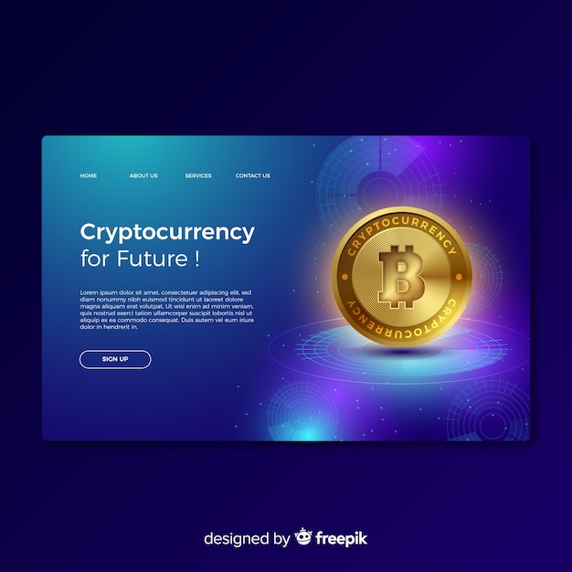 Landing page de criptomonedas vector gratuito