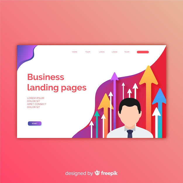 Landing page de negocios vector gratuito
