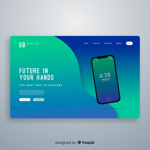Landing pages para dispositivos tecnológicos vector gratuito