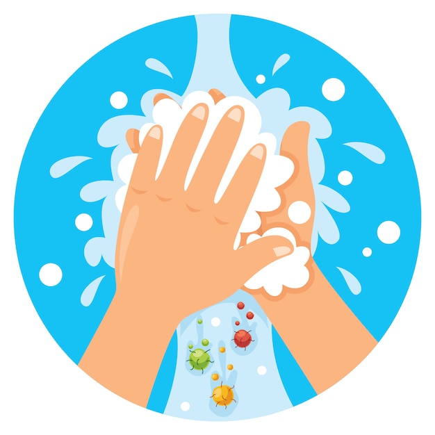 Lavarse las manos para el cuidado personal diario | Vector Premium