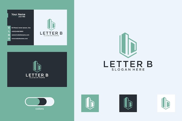 Letra B Con Diseño De Logotipo De Edificio | Vector Premium