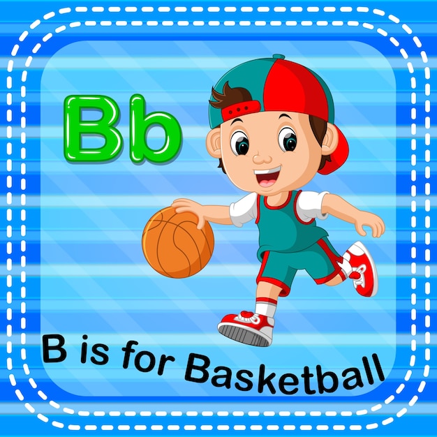 La Letra B De La Flashcard Es Para Baloncesto | Vector Premium