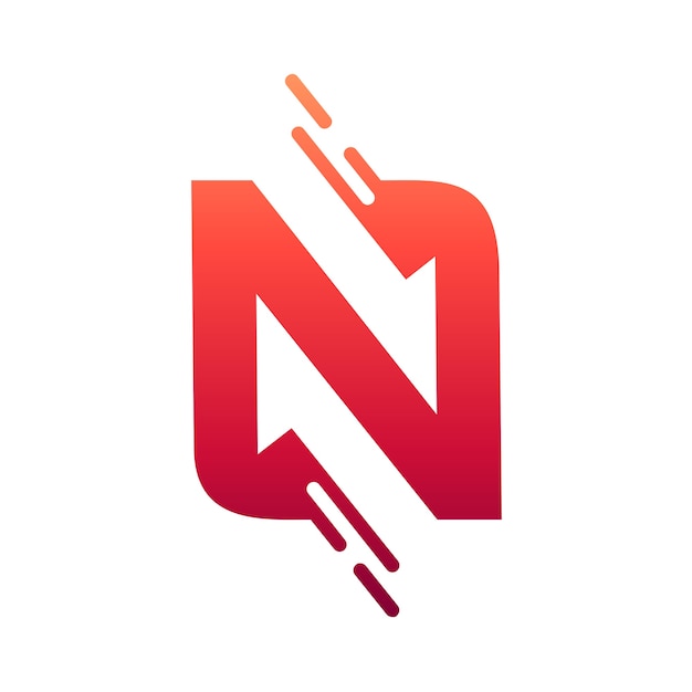Letra N Con El Logotipo De La Flecha Vector Premium