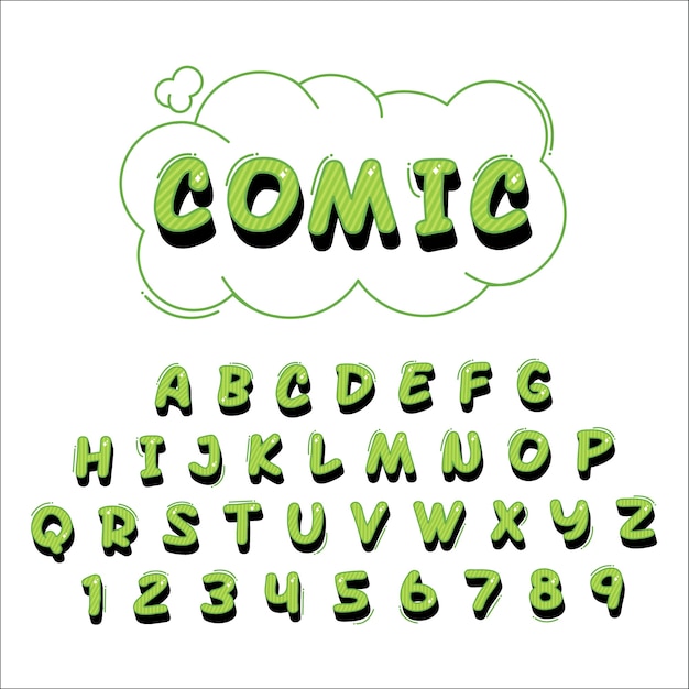 Download Letras del alfabeto cómico 3d | Vector Gratis
