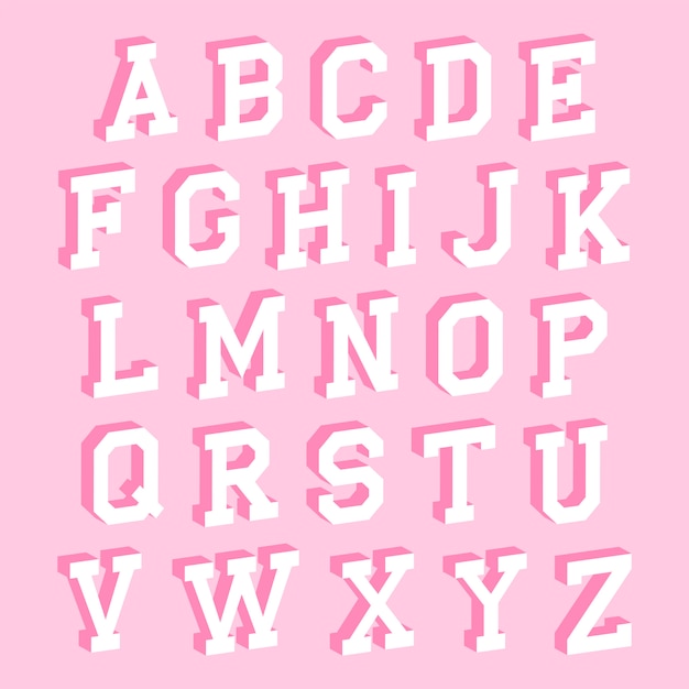 Download Letras del alfabeto con efecto isométrico 3d | Vector Premium