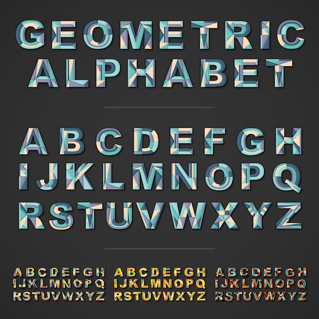 Letras Del Alfabeto De Formas Geométricas Vector Premium 8340