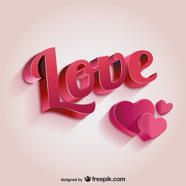 Download Letras de amor 3d | Vector Gratis