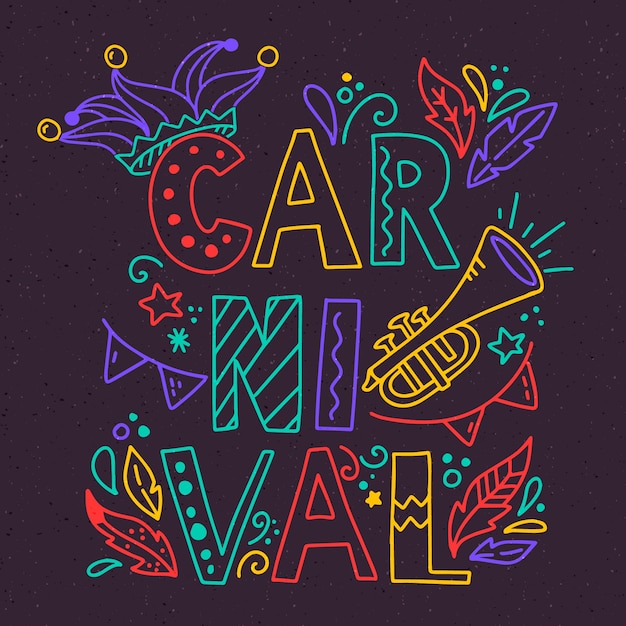 Letras De Carnaval Dibujadas A Mano | Vector Gratis