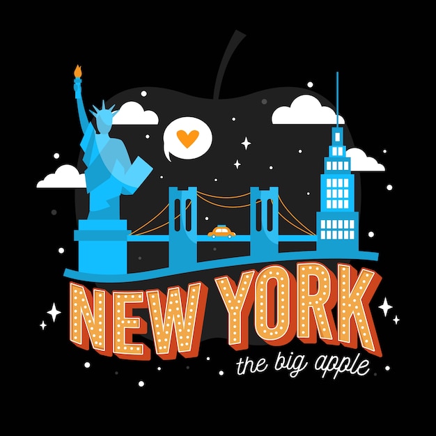 Letras de la ciudad de nueva york | Vector Gratis