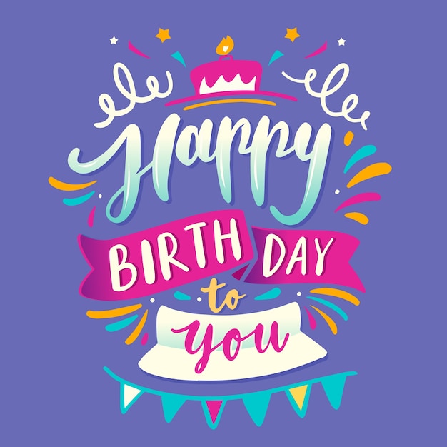 Letras coloridas de feliz cumpleaños | Vector Gratis