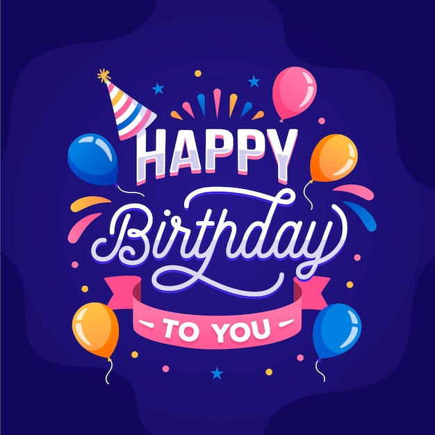 Letras de cumpleaños detalladas | Vector Gratis