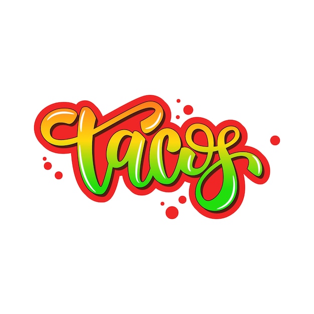 Letras De Diseño De Banner De Tacos Vector Premium