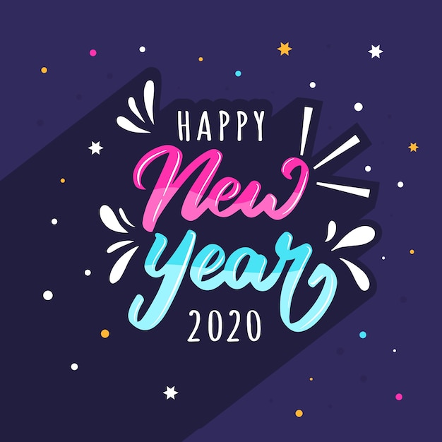 Letras feliz año nuevo 2020 | Vector Gratis