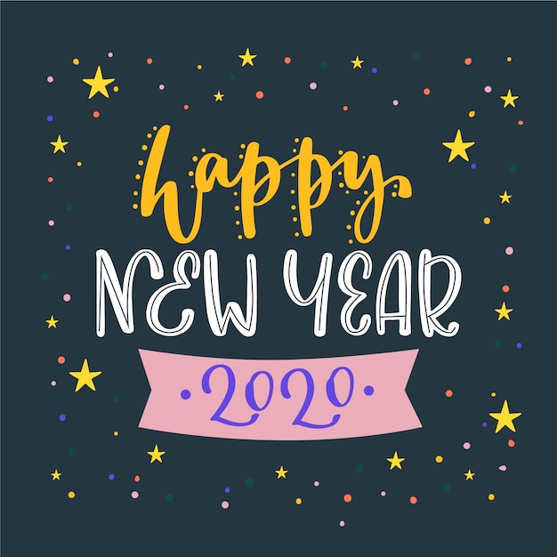 Letras Feliz Año Nuevo 2020 Vector Gratis 6842