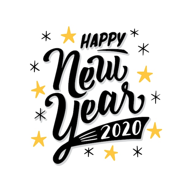 Letras feliz año nuevo 2020 | Vector Gratis