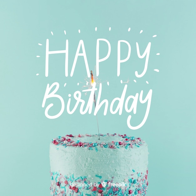 Letras de feliz cumpleaños con foto | Vector Gratis