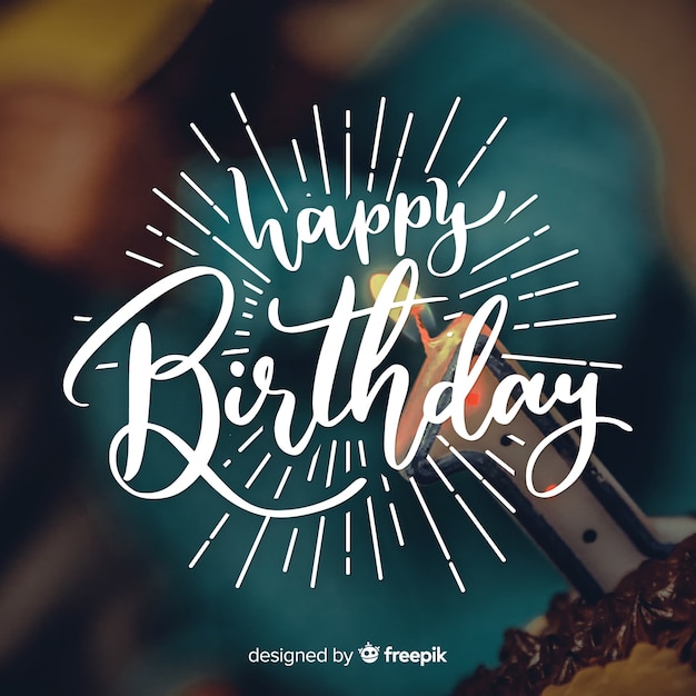 Letras de feliz cumpleaños con foto | Vector Gratis