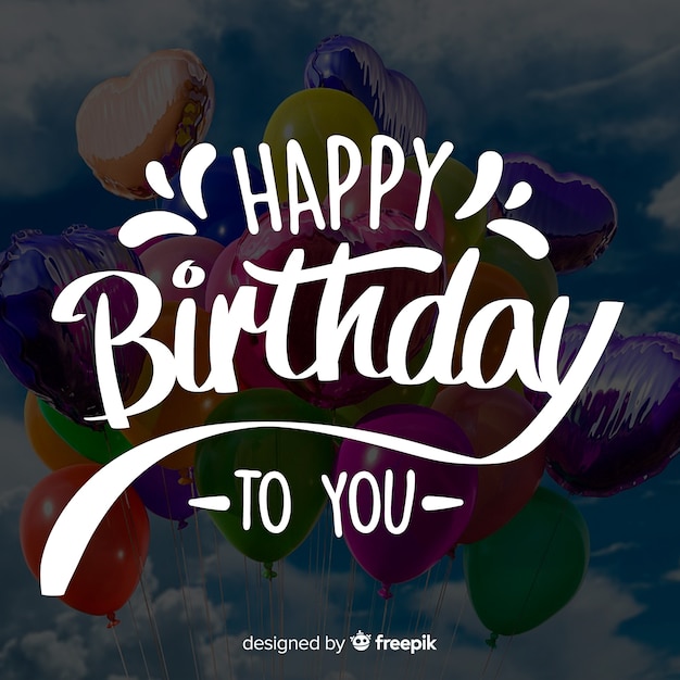 Letras de feliz cumpleaños con foto | Vector Gratis