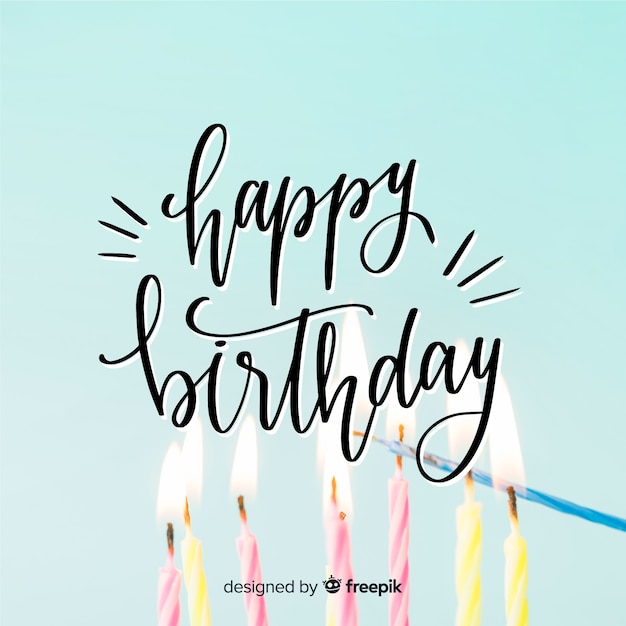 Letras de feliz cumpleaños con foto | Vector Gratis