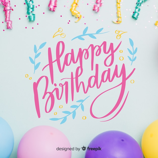 Letras de feliz cumpleaños con foto | Vector Gratis