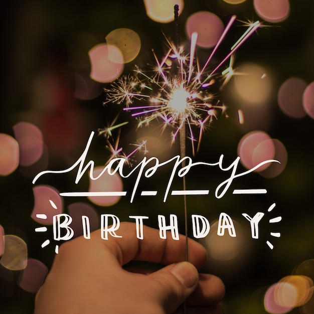 Letras de feliz cumpleaños con foto | Vector Gratis