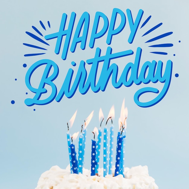 Letras de feliz cumpleaños con foto | Vector Premium