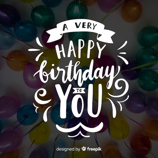 Letras de feliz cumpleaños con foto | Vector Gratis