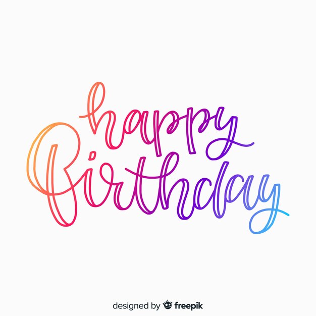 Letras de feliz cumpleaños con gradiente | Vector Gratis