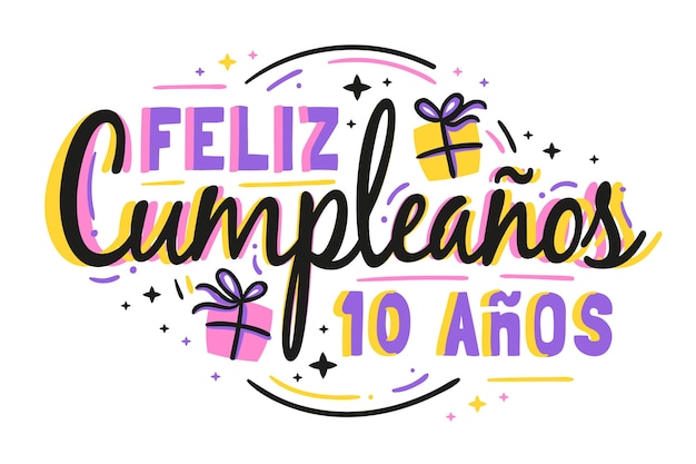 Letras de feliz cumpleaños con regalo | Vector Gratis