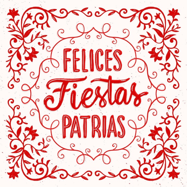 Letras De Fiestas Patrias De Peru Dibujadas A Mano | Vector Gratis