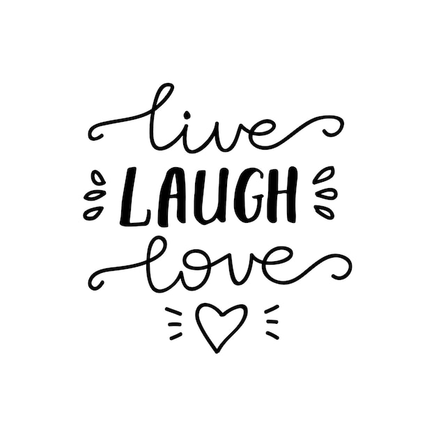 Lettering live, laugh, love. ilustración vectorial Descargar Vectores