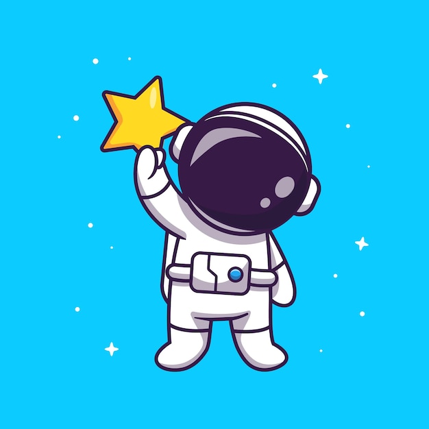 Lindo Astronauta Sosteniendo La Ilustraci N De La Estrella Vector Gratis