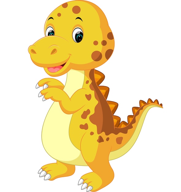 Lindo Bebé Dinosaurio De Dibujos Animados Vector Premium 