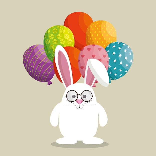 Lindo conejo feliz pascua | Vector Premium