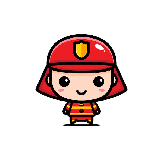 Lindo Diseño De Personaje De Bombero | Vector Premium