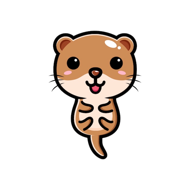 Lindo Diseno De Personaje De Nutria Vector Premium