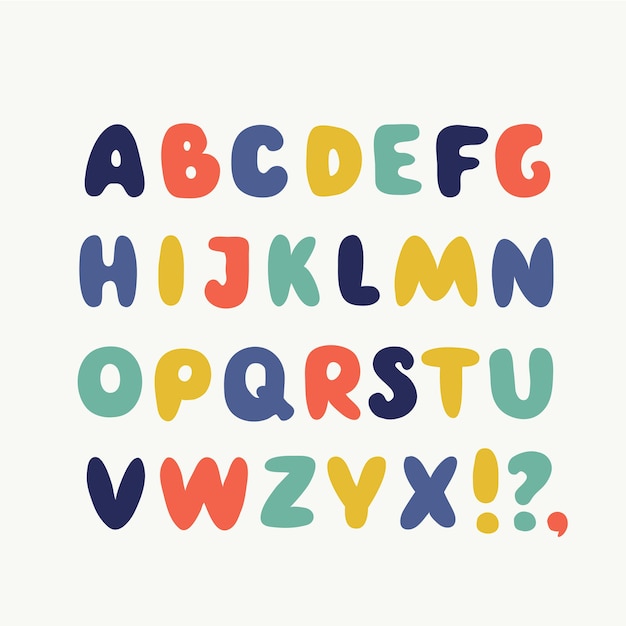 Lindo divertido inglés abc. colección de alfabeto burbuja divertida. |  Vector Premium