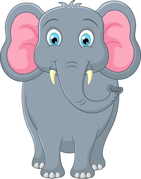 Lindo Elefante De Dibujos Animados Descargar Vectores Premium