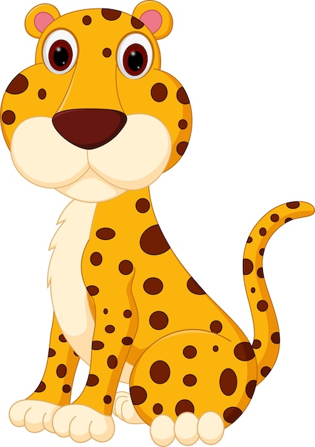 Lindo Leopardo De Dibujos Animados | Vector Premium