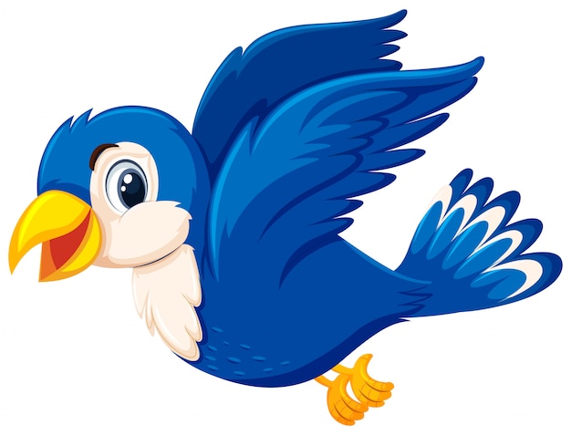 Un lindo pájaro azul volando | Vector Premium