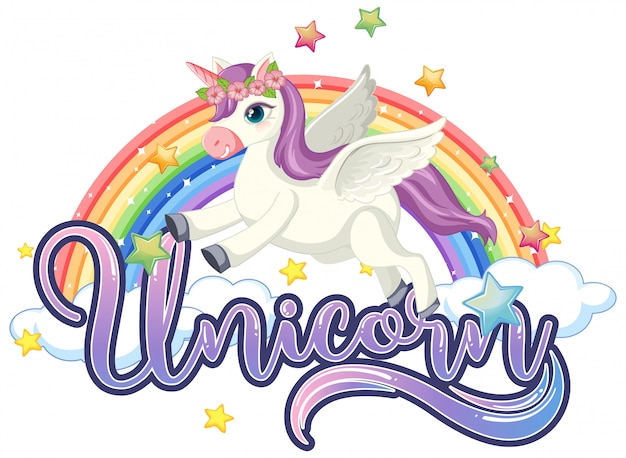 Lindo Unicornio Con Signo De Unicornio Vector Gratis