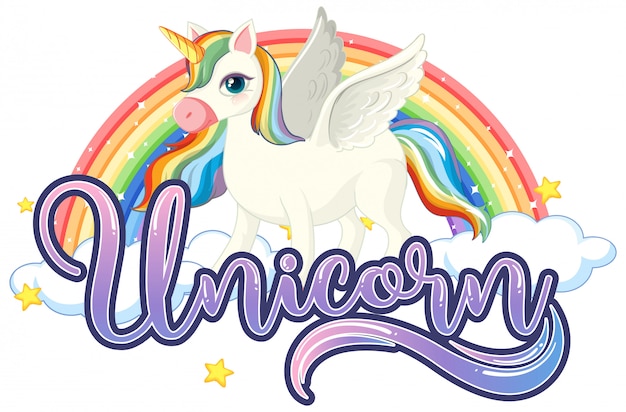 Download Lindo unicornio con signo de unicornio | Vector Gratis